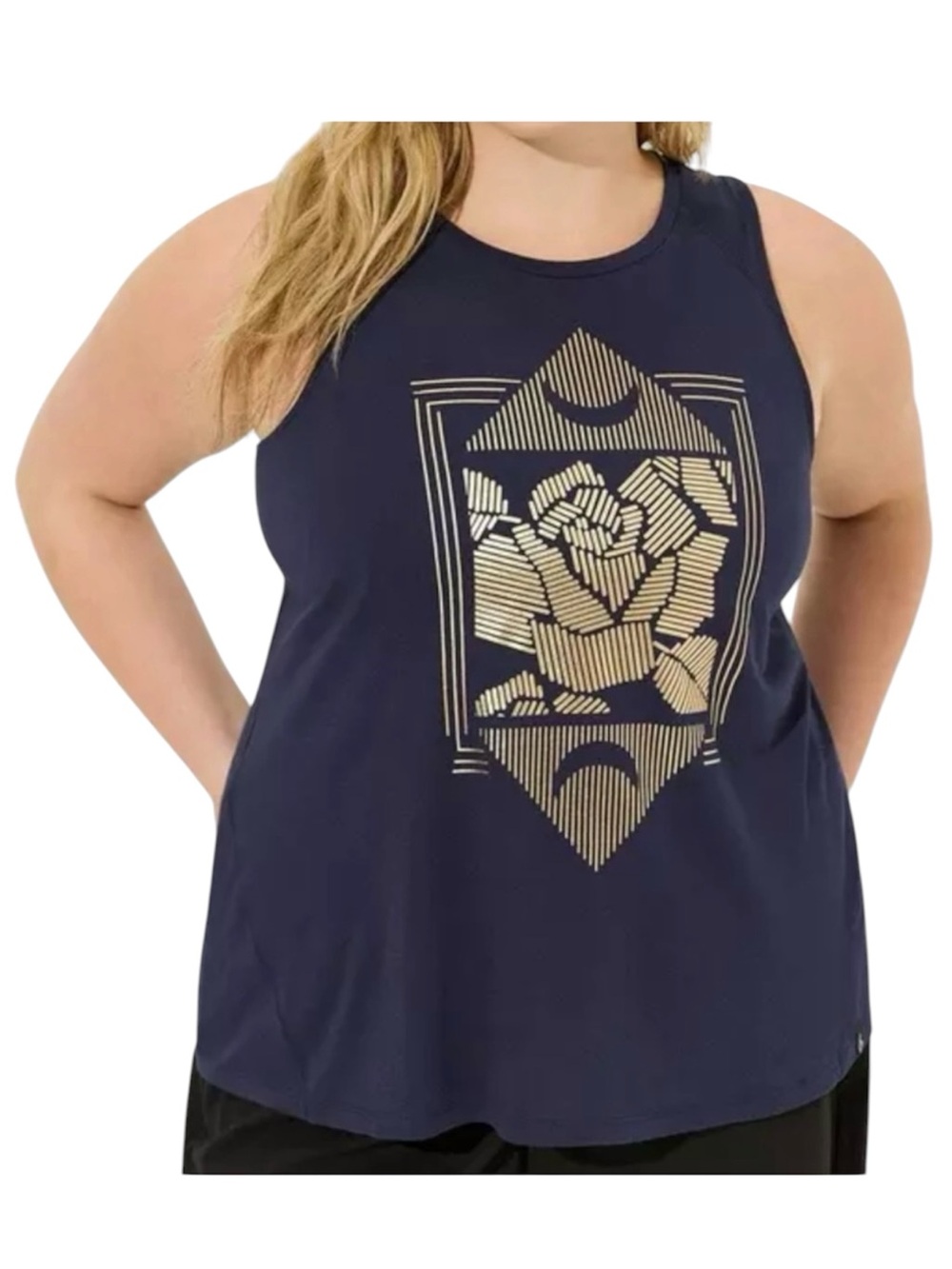Torrid 1X Happy Camper Performance Cotton High Neck Active Tank